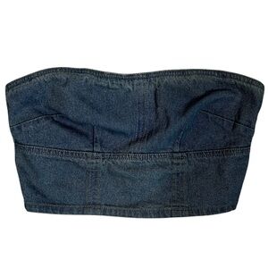 Tinseltown denim bustier crop top. Size small. NWT
